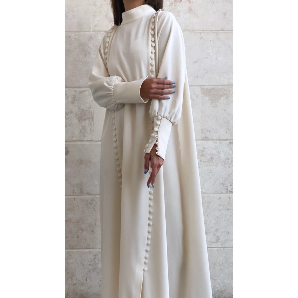 high neck offwhite kaftan ( pre order )